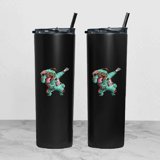 Dabbing Zombie Pug Cute Halloween Pugs Funny Dab  Tumbler With Lid And Straw