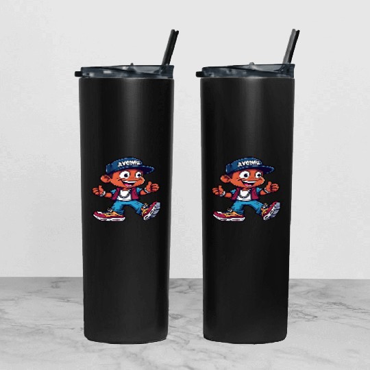 Urban Kid Streetwear Design Tumbler With Lid And Straw
