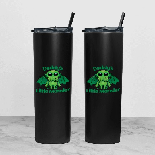 Daddy’s Little Monster Cute Baby Cthulhu Tumbler With Lid And Straw