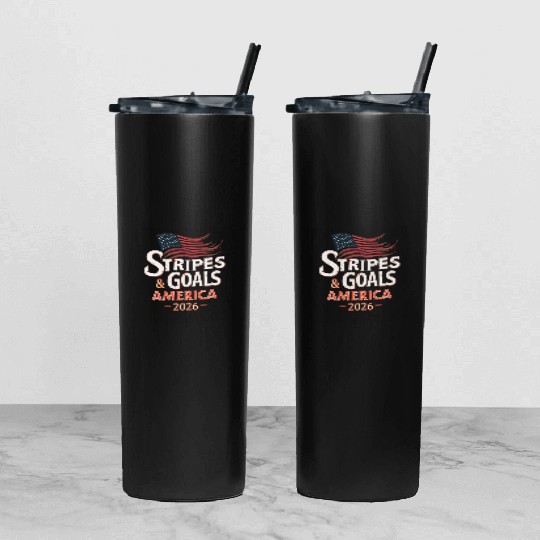 Stars, Stripes & Goals – USA Soccer World Cup 2026 Tumbler With Lid And Straw