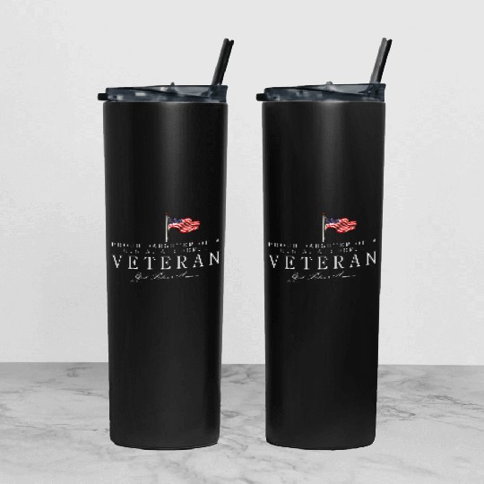 Proud Daughter Of A US Air Force Veteran Tumbler With Lid And Straw
