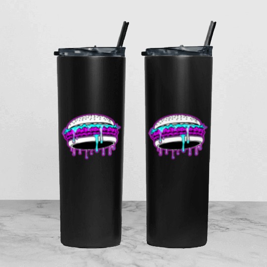 Taste The Glitch Burger – Neon Food Fantasy  Tumbler With Lid And Straw