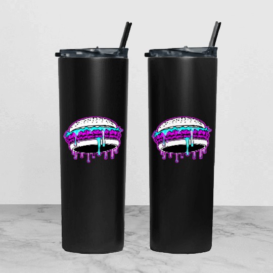 Taste The Glitch Burger – Neon Food Fantasy  Tumbler With Lid And Straw