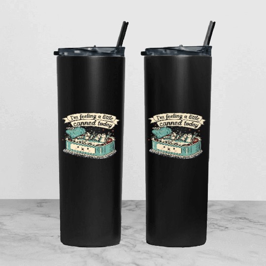 Whimsical Canned Fish Humor Design Tumbler With Lid And Straw