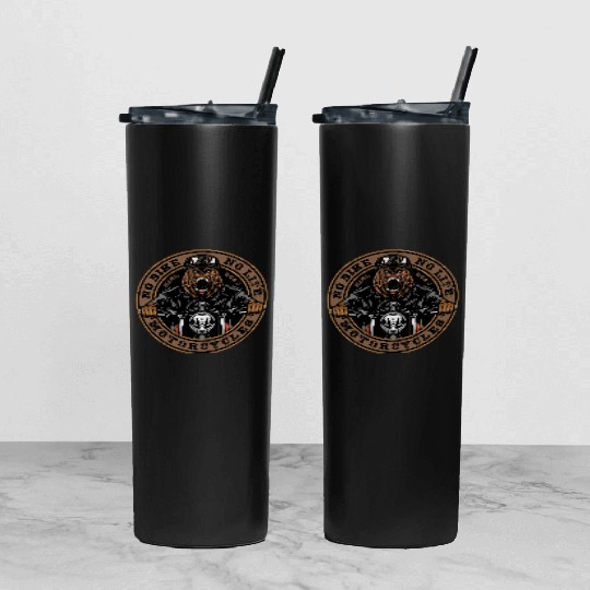 Roaring Bear Motorcycle Bike Life Tumbler With Lid And Straw