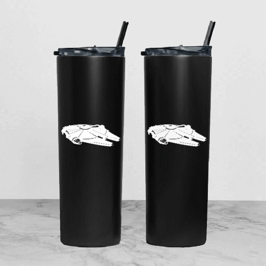 Millennium Falcon White Tumbler With Lid And Straw