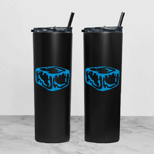 Ice Cube Design Tumbler With Lid And Straw