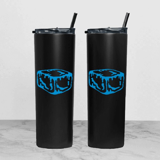 Ice Cube Design Tumbler With Lid And Straw