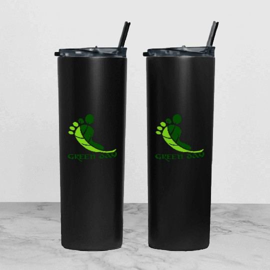 Green day Tumbler With Lid And Straw