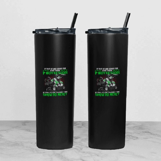 Warcraft-If they stand against you show no mercy Tumbler With Lid And Straw