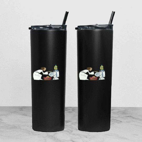 Funny Star Wars r2d2 and Leia comic Tumbler With Lid And Straw