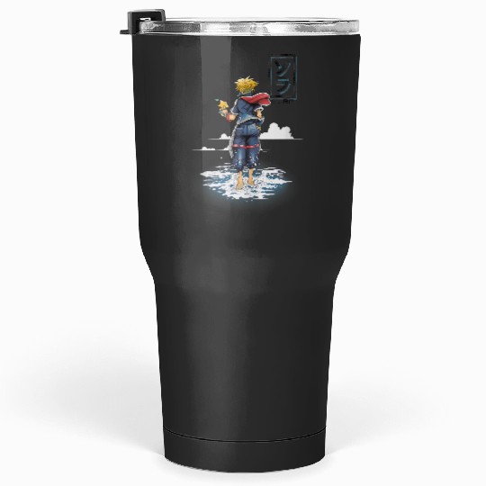 Disney Kingdom Hearts Sora Walking On Water Big Chest Poster Tumblers 30 oz