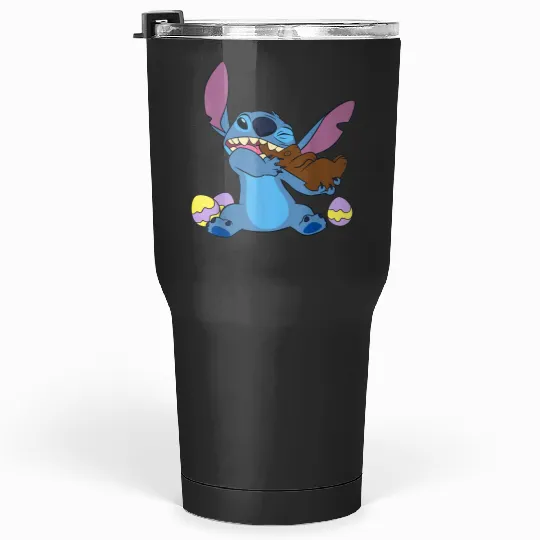 Disney Stitch Eats Chocolate Bunny Easter Shoes Am Tumblers 30 oz