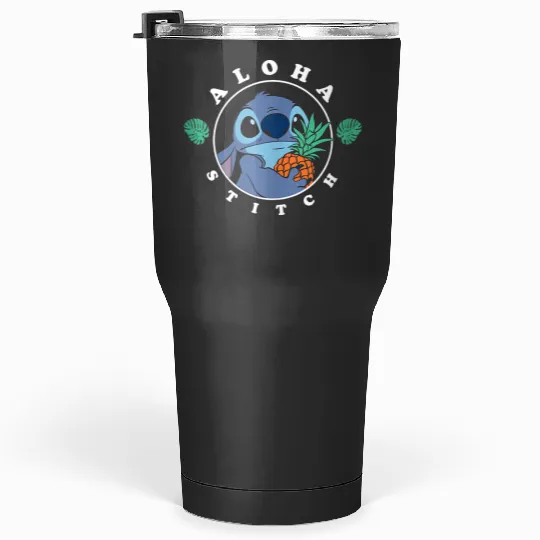 Discover Disney Lilo Stitch Aloha Cute Stitch Tropical Chest Shot Tumblers 30 oz