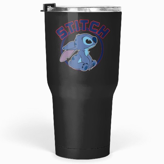 Womens Disney Lilo Stitch Cute Stitch Profile Big Chest Circle V2 Tumblers 30 oz