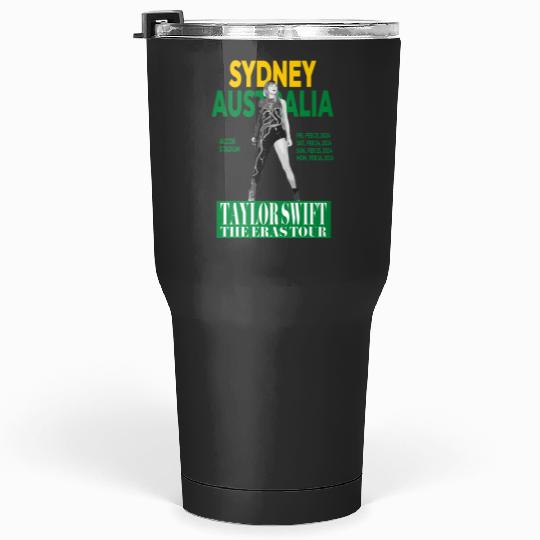 Eras Tour - Sydney, Australia - Gold & Green Tumblers 30 oz