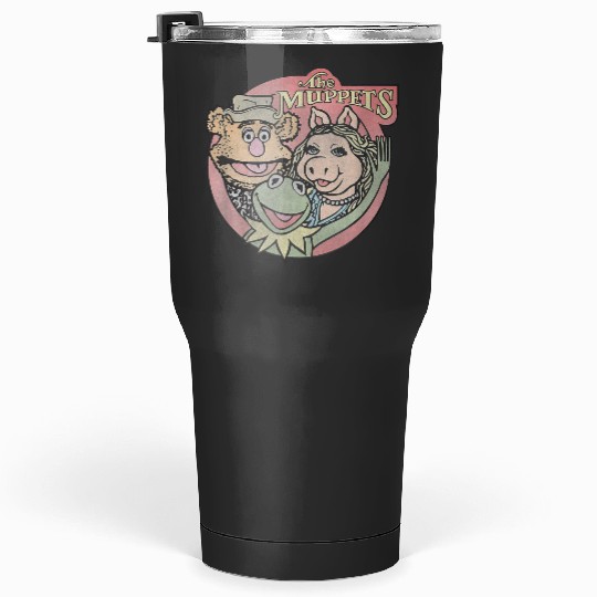 disneys The Muppets Kermit Fozzie Miss Piggy Vintage Badge  gifts Tumblers 30 oz