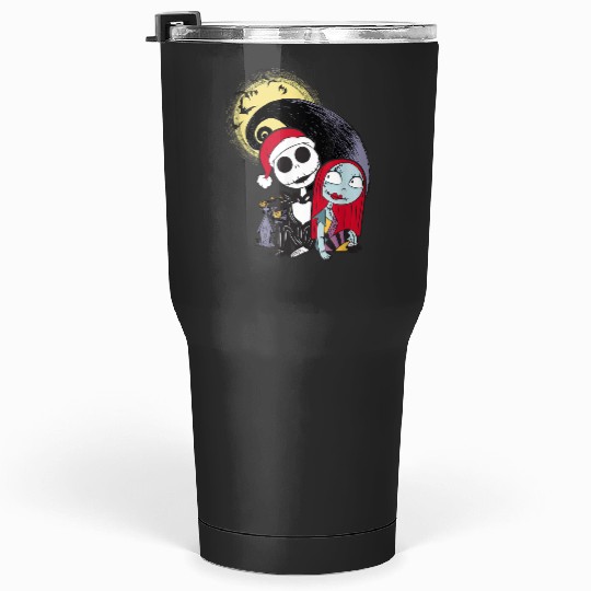 disneys The Nightmare Before Christmas Jack Sally Santa Hat Tumblers 30 oz