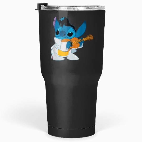 Disney Lilo Stitch Iconic Elvis Stitch Ready To Play Logo  Gifts Tumblers 30 oz