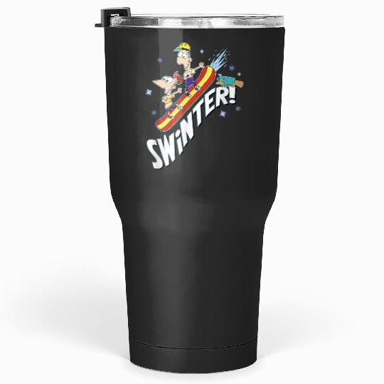 disneys Phineas And Ferb Swinter Snowboarding Shot Tumblers 30 oz
