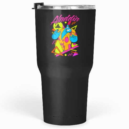disneys Aladdin Genie 90's Style Neon Portrait Tumblers 30 oz