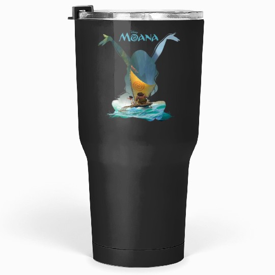 Disney Moana Maui Sailing Duo Chest Silhouette Poster Tumblers 30 oz