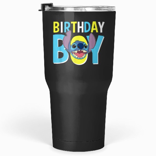 Disney Lilo Stitch Birthday Boy Blue Stitch Logo Icon gifts trends Tumblers 30 oz