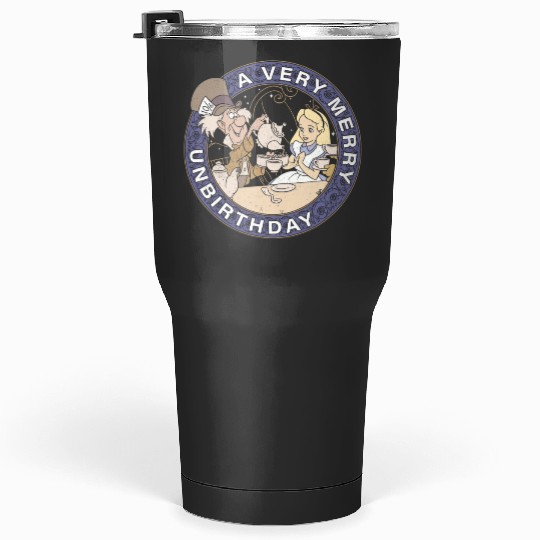 Disney Alice In Wonderland Mad Hatter Un-Birthday Tumblers 30 oz