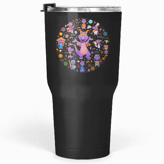 Disney Epcot Figment Tumblers 30 oz, Epcot Figment Tumblers 30 oz, Floral Epcot Tumblers 30 oz