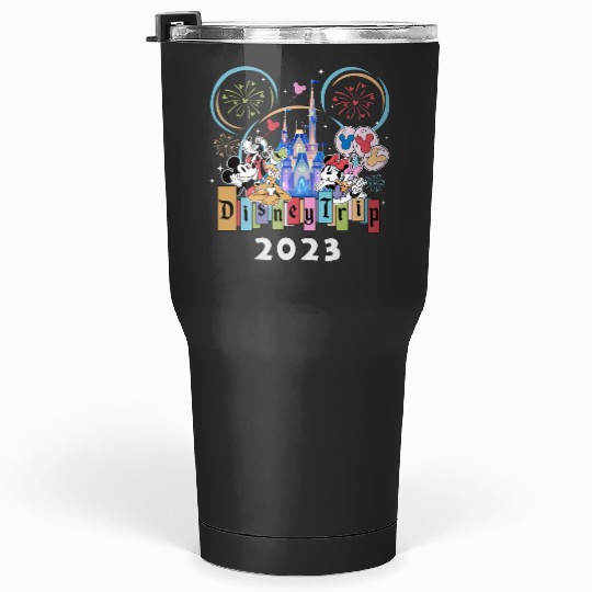 Disney Trip 2023 Family Tumblers 30 Oz, Mickey And Friends 2023 Tumblers 30 Oz