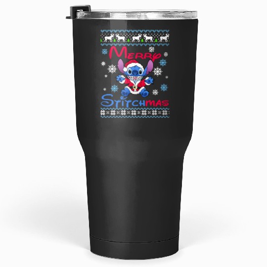 Discover Merry Christmas Stitch Ugly Sweater - Disney Christmas Ugly Tumblers 30 Oz