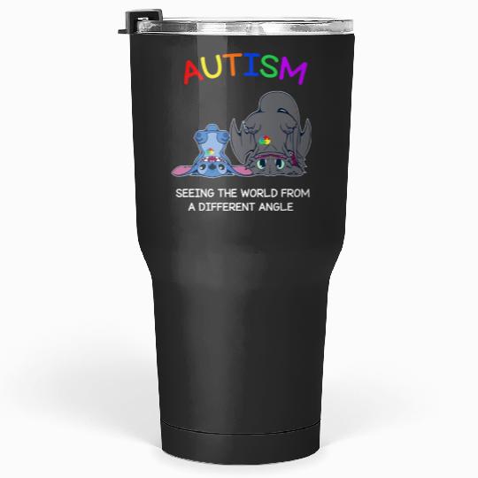 Autism Awareness Tumblers 30 Oz | Stitch and Toothless Autism Tumblers 30 Oz | Disney Autism Tumblers 30 Oz