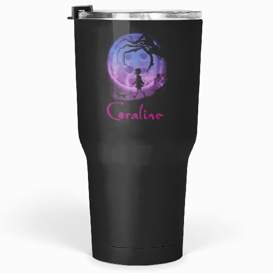 Coraline Tumblers 30 Oz, Vintage Disney Halloween Party Tumblers 30 Oz, Coraline Doll Tumblers 30 Oz