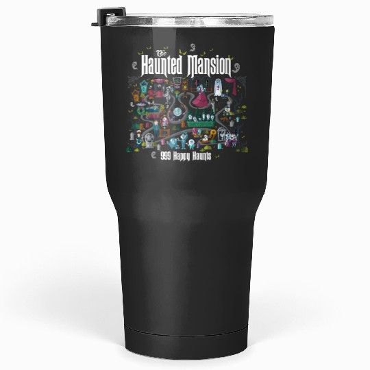 Retro The Haunted Mansion Map Tumblers 30 Oz, Vintage Disney Halloween Tumblers 30 Oz