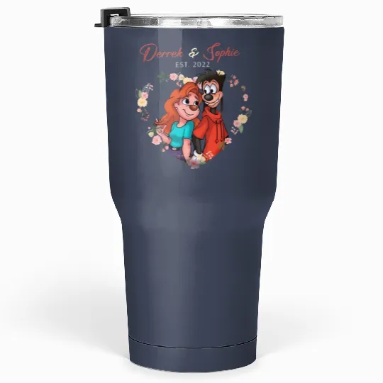 Disney Max and Roxanne Couple Tumblers 30 Oz, A Goofy Movie Roxanne and Max Valentines Tumblers 30 Oz