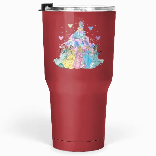 Disney Princess Tumblers 30 Oz, Watercolor Castle Tumblers 30 Oz, Princess Tumblers 30 Oz