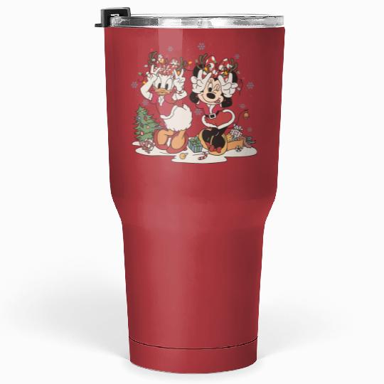 Vintage Minnie Daisy Christmas  Tumblers 30 Oz, Retro Disney Christmas Tumblers 30 Oz