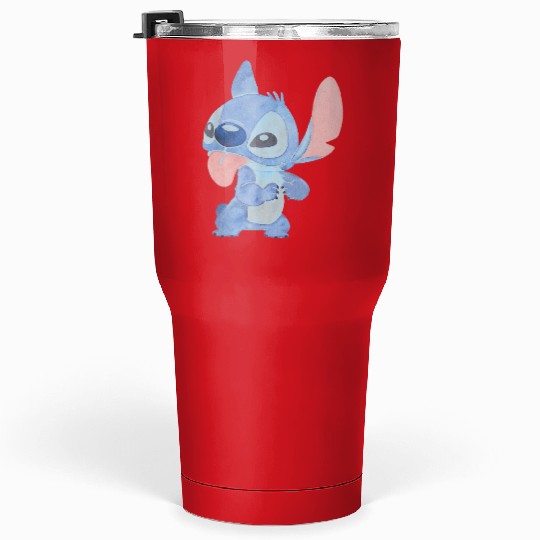 Disney Lilo Stitch Watercolor Cute Silly Stitch Chest Logo Tumblers 30 Oz