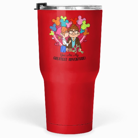 Retro Carl and Ellie Disney Balloon Tumblers 30 Oz, You're My Greatest Adventure, Disney Up Valentine's Day Tumblers 30 Oz