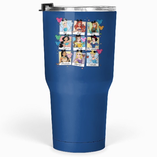 Cute Disney Princess All Characters Group Take Photos Retro Tumblers 30 Oz, Magic Kingdom  Tumblers 30 Oz