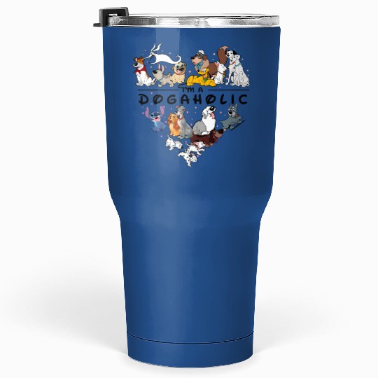 Disney Dogaholic Tumblers 30 Oz, Disney 101 Dalmatians Dogs, Tramp Tumblers 30 Oz Lady Dog Mom Who Loves Disney Pluto Dog