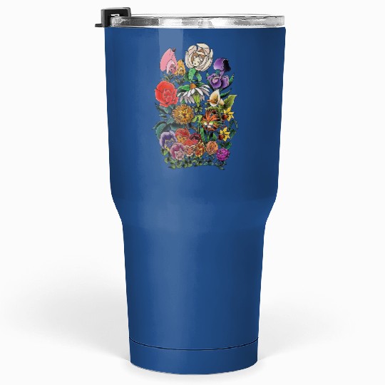 Alice In the Wonderland Flowers Tumblers 30 Oz, Flower and Garden Festival Disney Tumblers 30 Oz