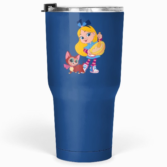 Disney Alices Wonderland Bakery Alice and Dinah Premium Tumblers 30 Oz, Magic Kingdom Trip Unisex Tumblers 30 Oz