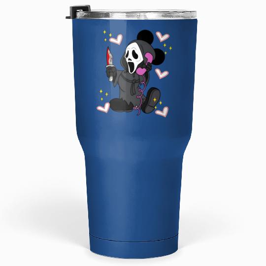Disney Mickey Scream No You Hang Up Tumblers 30 Oz, Mickey Ghost Scream Ghostface Phone Call Tumblers 30 Oz
