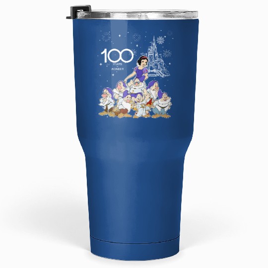 Disney Snow White and Seven Dwarfs Group Characters Tumblers 30 Oz, 100 Years of Wonder Tumblers 30 Oz