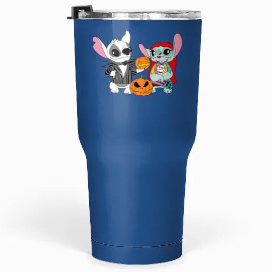 Disney Lilo and Stitch Anger Halloween Costume Jack Skellington and Sally Tumblers 30 Oz