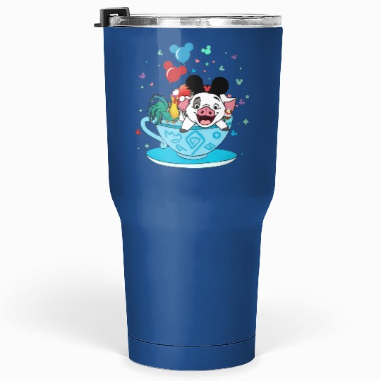 Moana Tumblers 30 Oz Pua and Hei Hei, Disney Teacup Tumblers 30 Oz, Disney Matching Tumblers 30 Oz