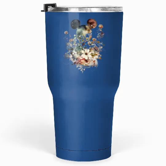 Mickey Mouse Flower Tumblers 30 Oz, Mickey Floral Ears Tumblers 30 Oz, Floral Tumblers 30 Oz, Disney Family Trip
