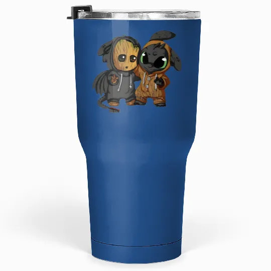 Disney Toothless and Groot Cute Friends Unisex Tumblers 30 Oz, Disneyland Family Vacation, I'm Groot Tumblers 30 Oz