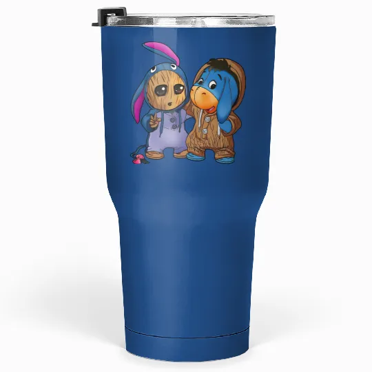 Disney Eeyore and Baby Groot Cute Friends Tumblers 30 Oz, Eeyore Unisex